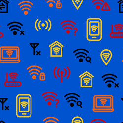 Wifi wreless thin line seamless pattern background vector