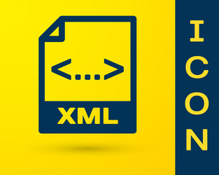 blue xml file document icon download button vector image