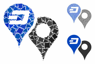 dashcoin map pointers mosaic icon humpy vector image