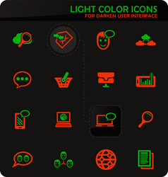data analytic and social network icons set vector image