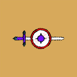 flat shading style icon sword and shield vector image