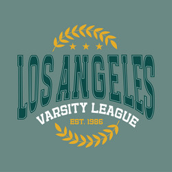 los angeles varsity league - vintage college style vector