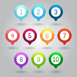 map markers with numbers eps10 vector