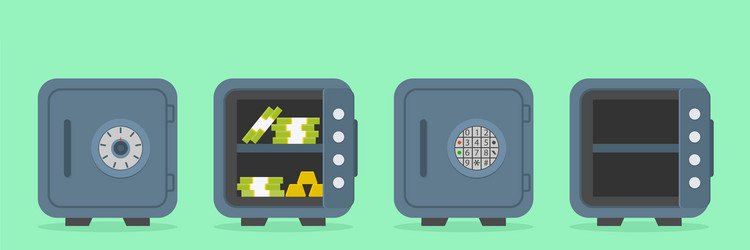Secure Vault with Lock and Key vector image
