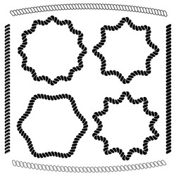 set of frames hexagonal and rounded imitating rope vector image