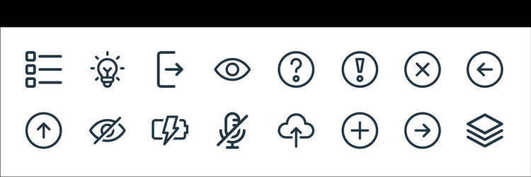 user interface line icons linear set quality vector image