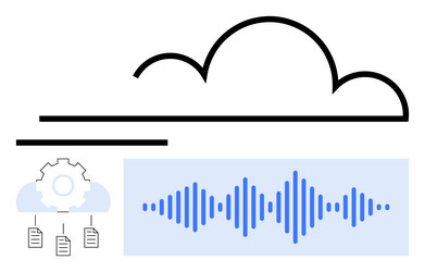 cloud computing with audio waveform and data vector image
