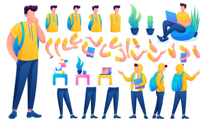 constructor for creating a young men create your vector image