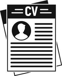 Cv document icon simple style vector