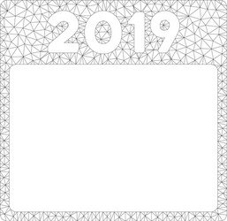 2019 year calendar page polygonal frame vector