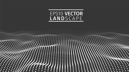 3d glowing abstract digital wave particles vector image