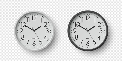 Set clocks icons isolated on white background Vector Image