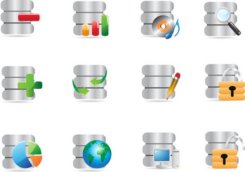 Database Icon Set vector image