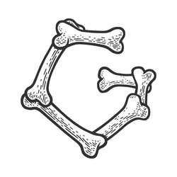 letter g made of bones sketch Vector Image