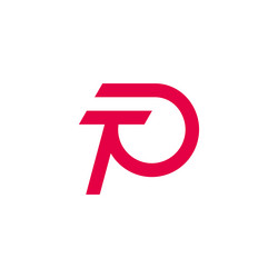 letter pt loop simple geometric logo vector image