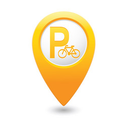 parking bicycle symbol map pointer yellow vector image