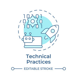 technical practices soft blue concept icon vector image