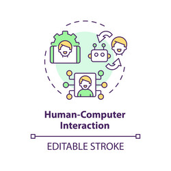 thin line colorful human computer interaction vector image