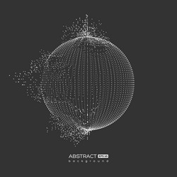 abstract particles sphere with explosion effect vector image