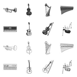 isolated object of music and tune logo set vector image