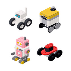 Isometric Robot Cube Set vector image