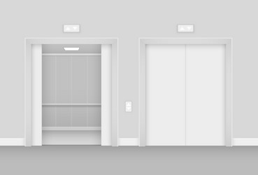 realistic opened and empty elevator in hall vector image