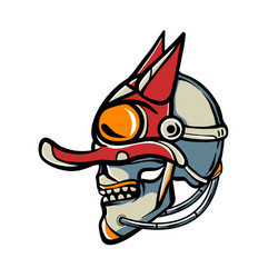 Robot Skull Oni Mask Vector Image