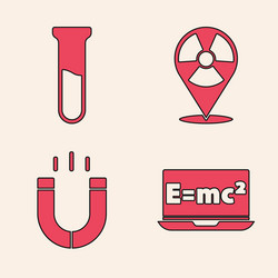 set equation solution test tube and flask vector image