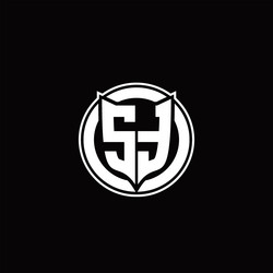 st logo monogram with shield and circluar shape vector image