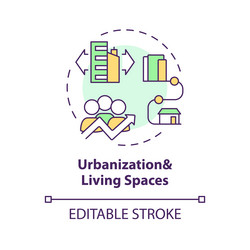 Thin line urbanization and living spaces icon Vector Image