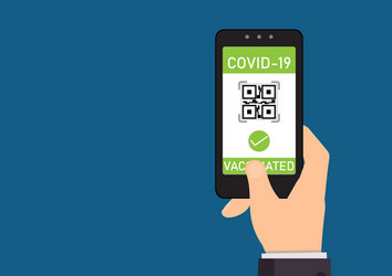 tourist using immunity passport app in mobile vector image