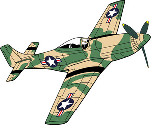 Vintage Military Airplane Vector Image