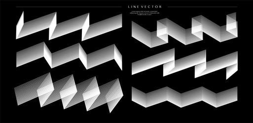abstract zig zag wave line design template set vector image