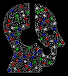 bright mesh network operator with light spots vector image