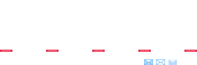 message email icon in line outline filled vector image