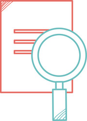 notebook with magnifying glass vector image