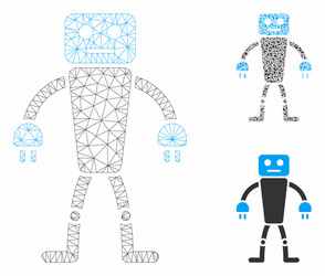 robot mesh wire frame model and triangle vector image