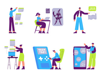 software developers game designers javascript vector image