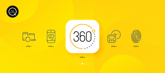 360 degrees message and fingerprint minimal line vector image