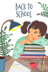 back to school cute vertical Vector Image