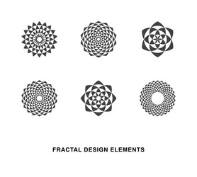 circular fractal design elements vector