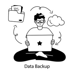 data backup vector image