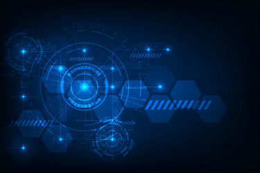 digital hud circuit circle technology abstract vector image