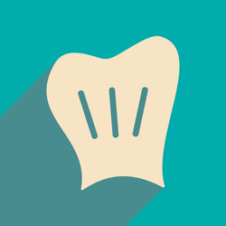 flat with shadow icon and mobile application chef vector image