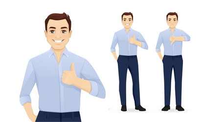 Man Gesturing Up and Down - Thumb Signals vector image