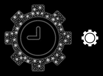 mesh web clock settings gear with glitter vector image