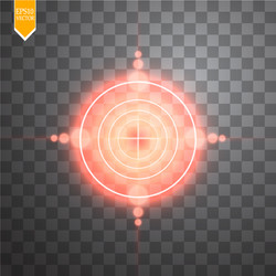 neon red target isolated game interface element vector image