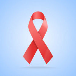 realistic red ribbon world aids day symbol vector