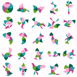 set of tangram puzzle vietnamese game vector image