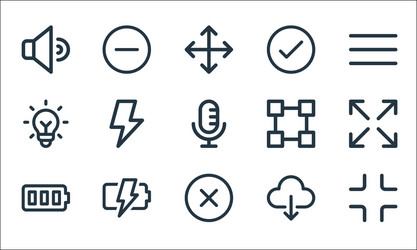 user interface line icons linear set quality vector image